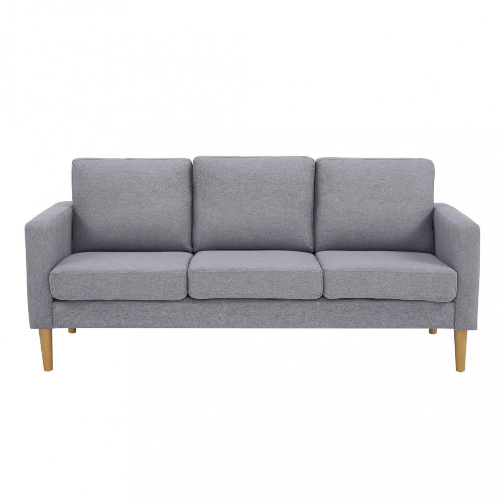 Divano 3 Posti Ramsey 180x73x82 h cm in Tessuto Grigio chiaro