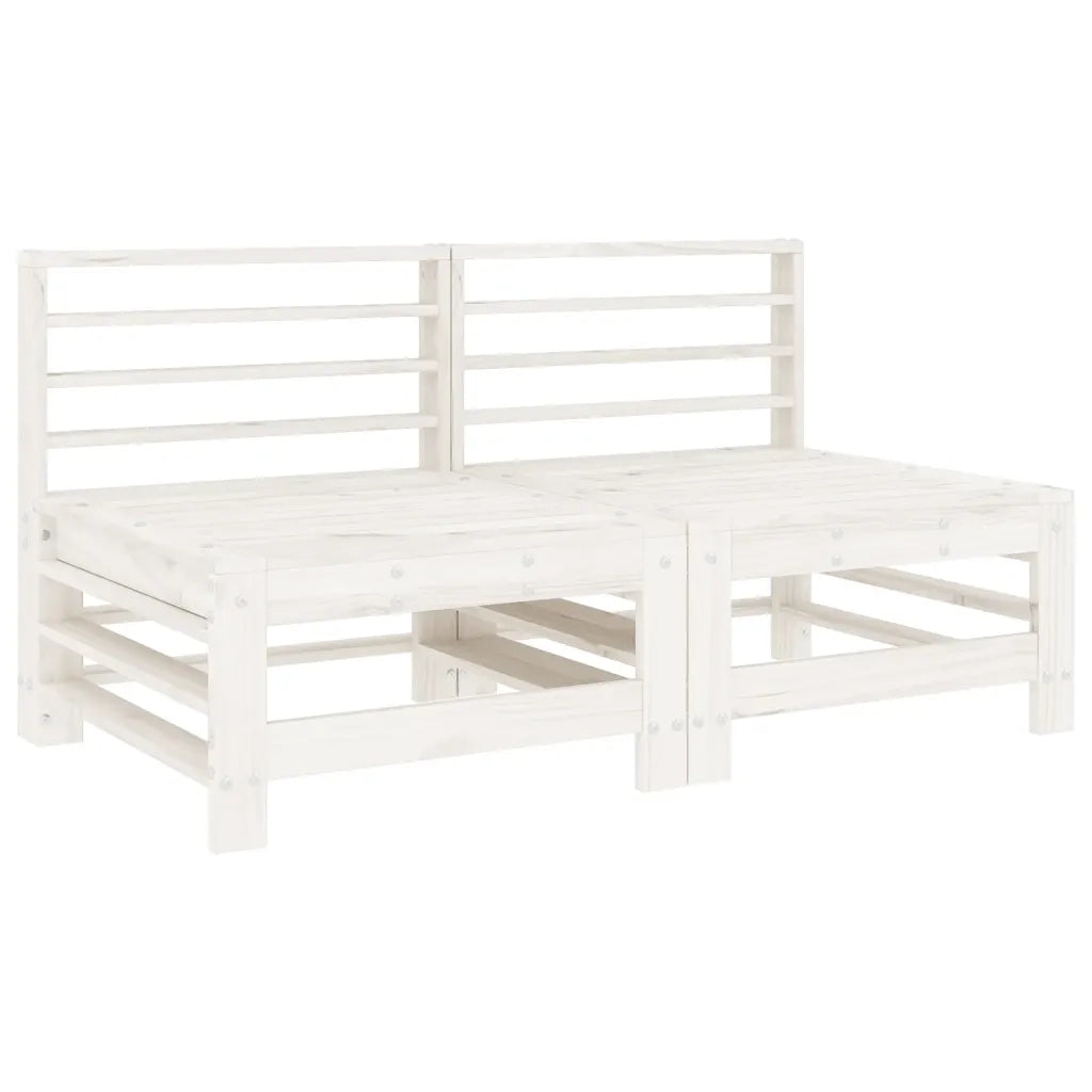 Set Salotto da Giardino 6 pz | Set di Mobili da Esterno Bianco in Legno Massello di Pino