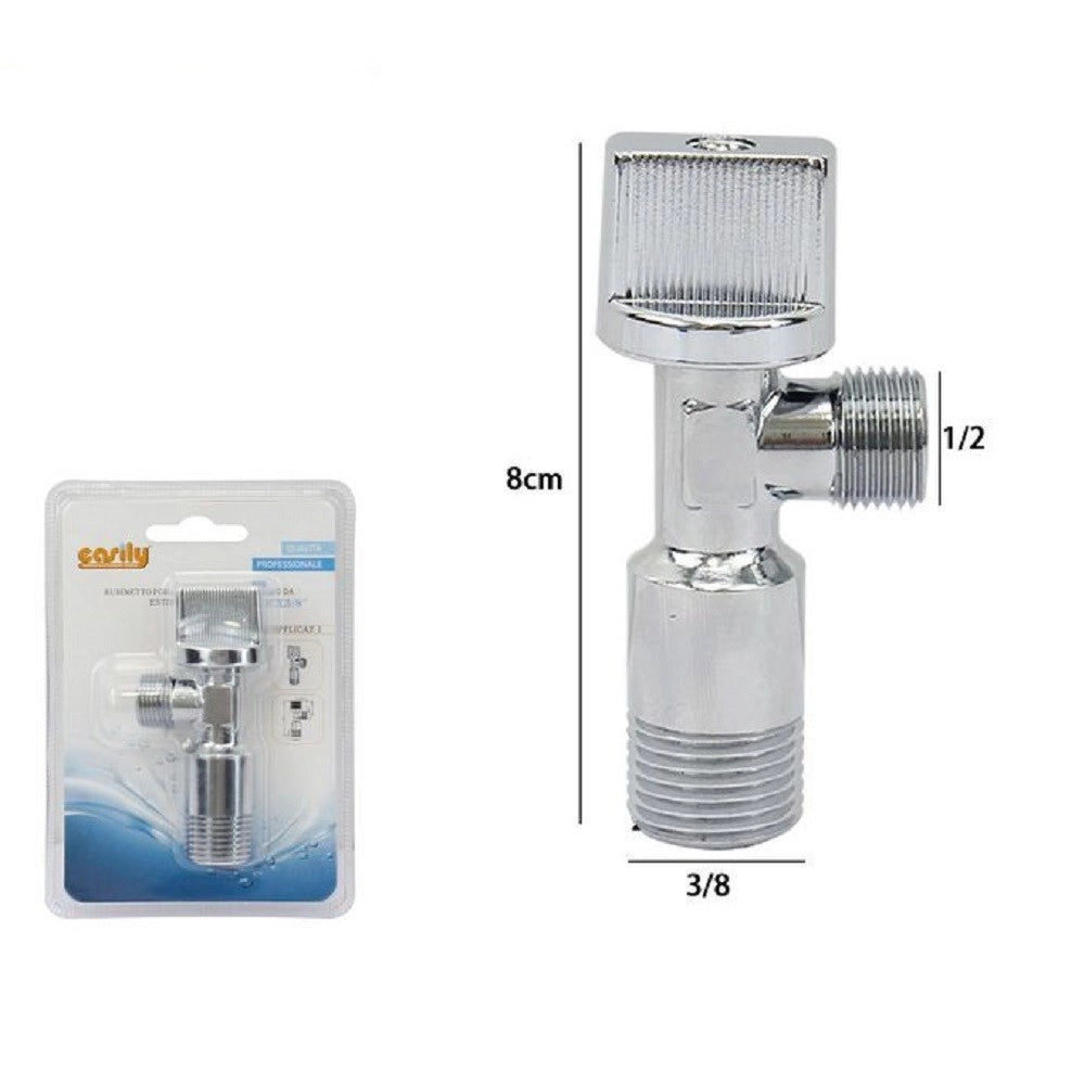 Trade Shop - Rubinetto Sottolavabo Cromato 3/8 1/2 Sotto Lavandino 8cm Cromo Valvola 59986 -