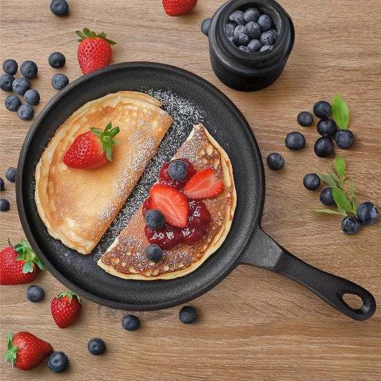 Piastra da cottura in ghisa - Piastra per pancake - Ø 25 cm - Resistente al forno