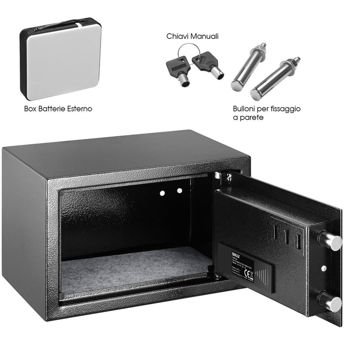 Cassaforte a Muro Numerica Digitale Elettronica 31x20x20 cm Sicurezza Casa Hotel