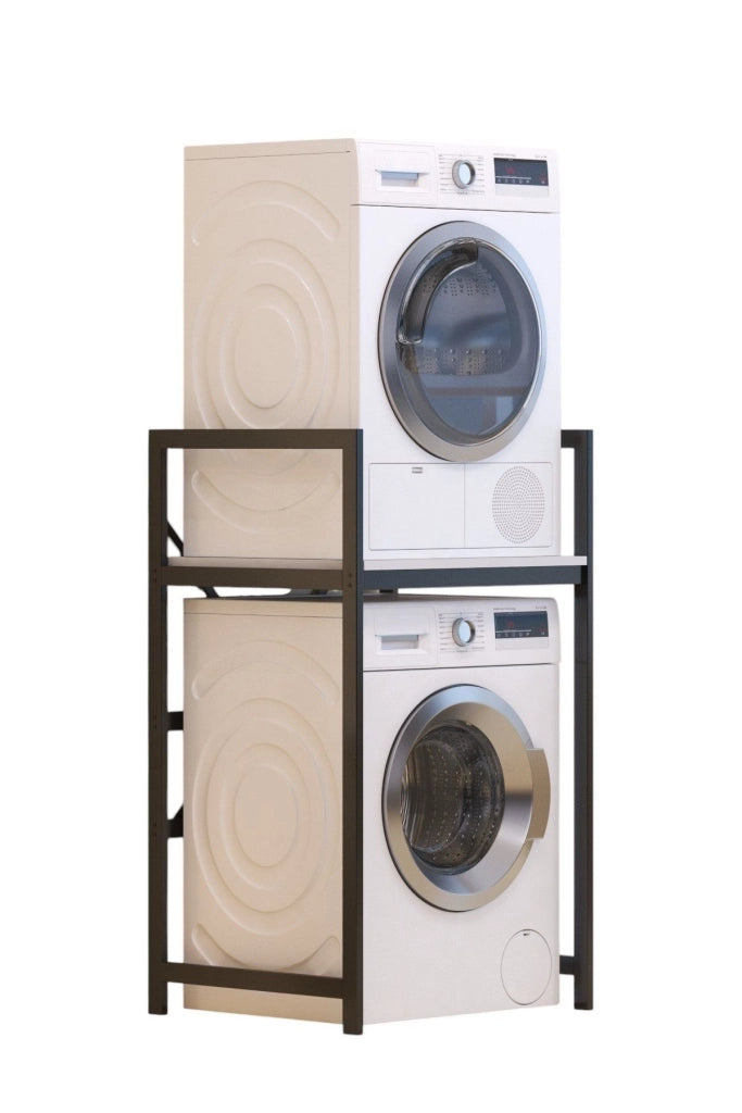 Mobile lavatrice in metallo "Junior" - 70 x 60 x 116 cm - Bianco