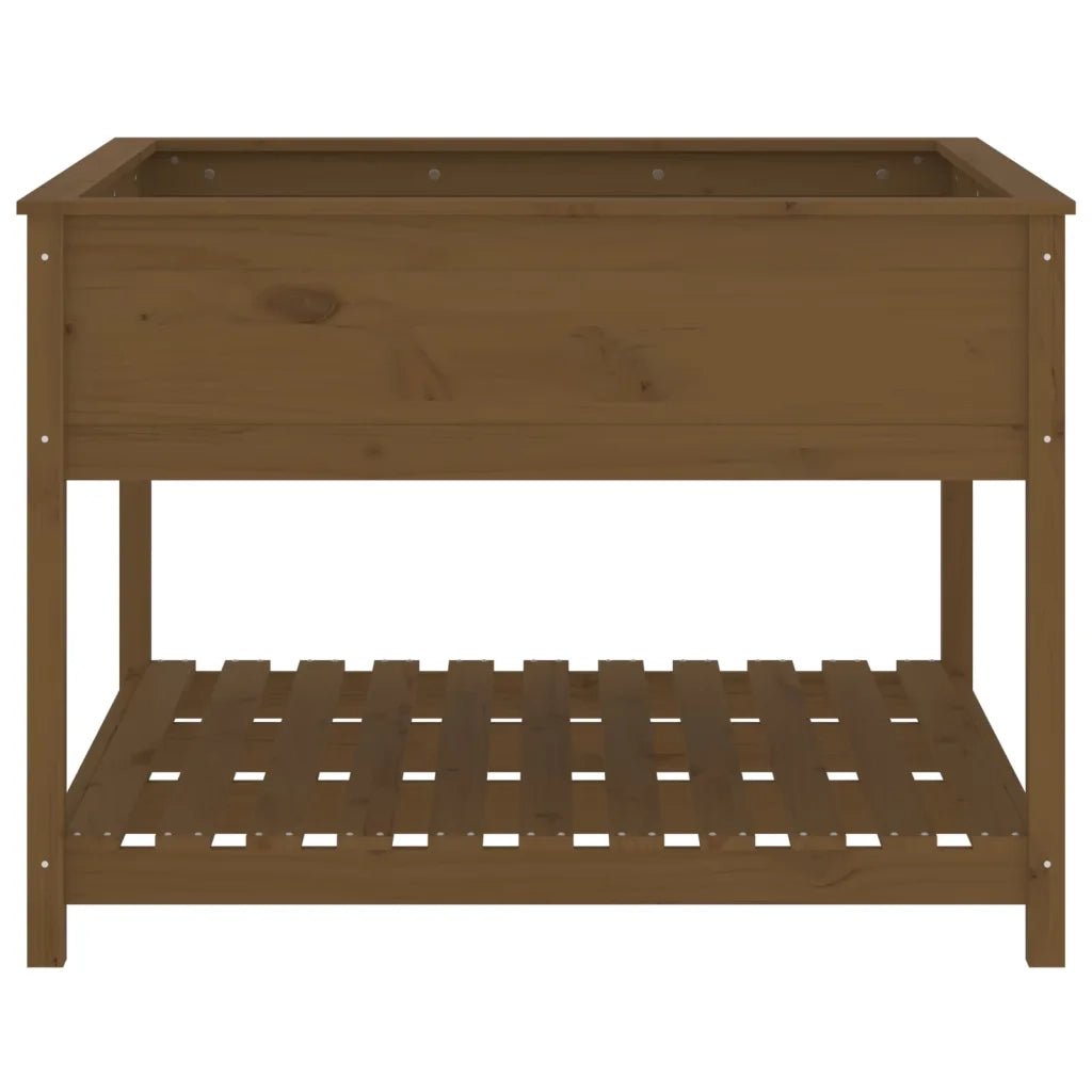 Fioriera | Cassetta per fiori | Vaso con Mensola Ambra 111,5x111,5x81cm Legno Massello Pino