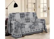 Telo Arredo Linea Pensieri Delicati In 100% Cotone Disegno Love Mountain - Singolo - Grigio
