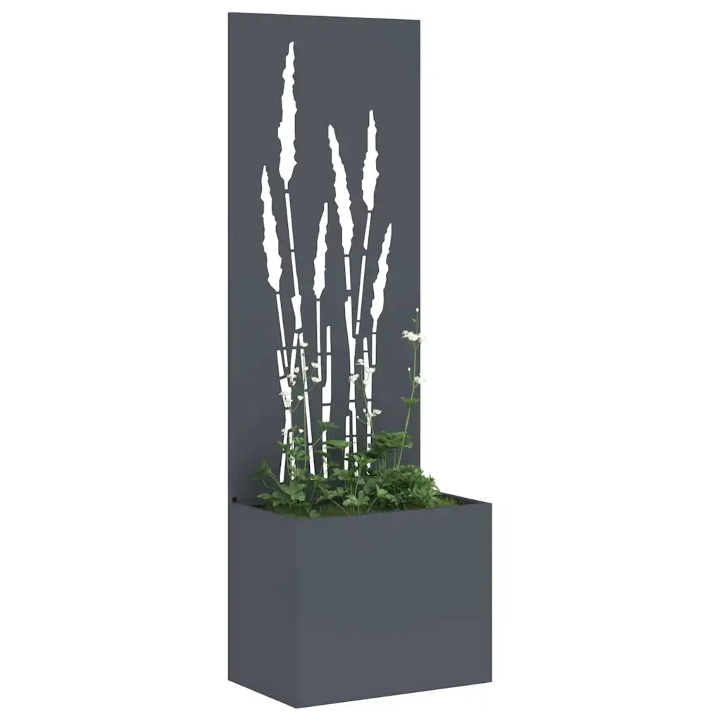 vidaXL Vaso da Giardino con Pannello Decorativo Antracite 50 x 140 cm