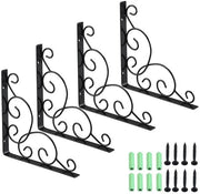 Bracciali di sostegno per pannelli in ghisa - 4 pezzi - L angolo - Coating nero - Sostegno robusto - Supporto laterale per pannelli - Codice prodotto [rimuovere codice prodotto]