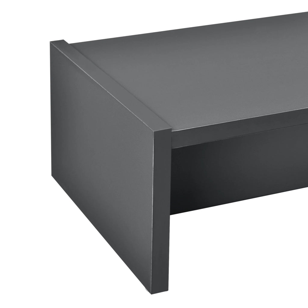 Supporto per monitor rialzo per schermo staffa per monitor supporto per monitor da tavolo pannello di particelle grigio scuro 100 x 27 x 15 cm 03_0003913