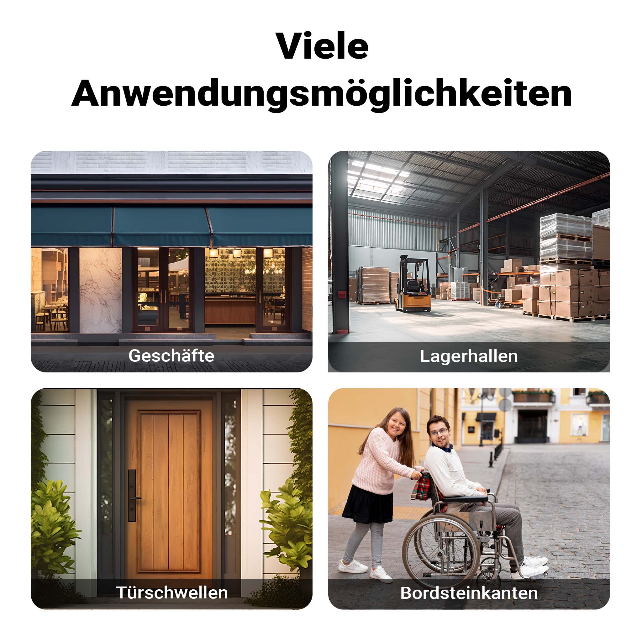 Rampa in gomma per marciapiede e soglia 1100 x 320 x 38 mm max 50 t con elementi riflettenti