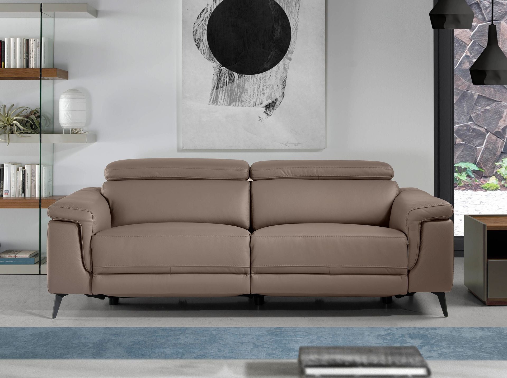 Divano 3 posti in pelle visone