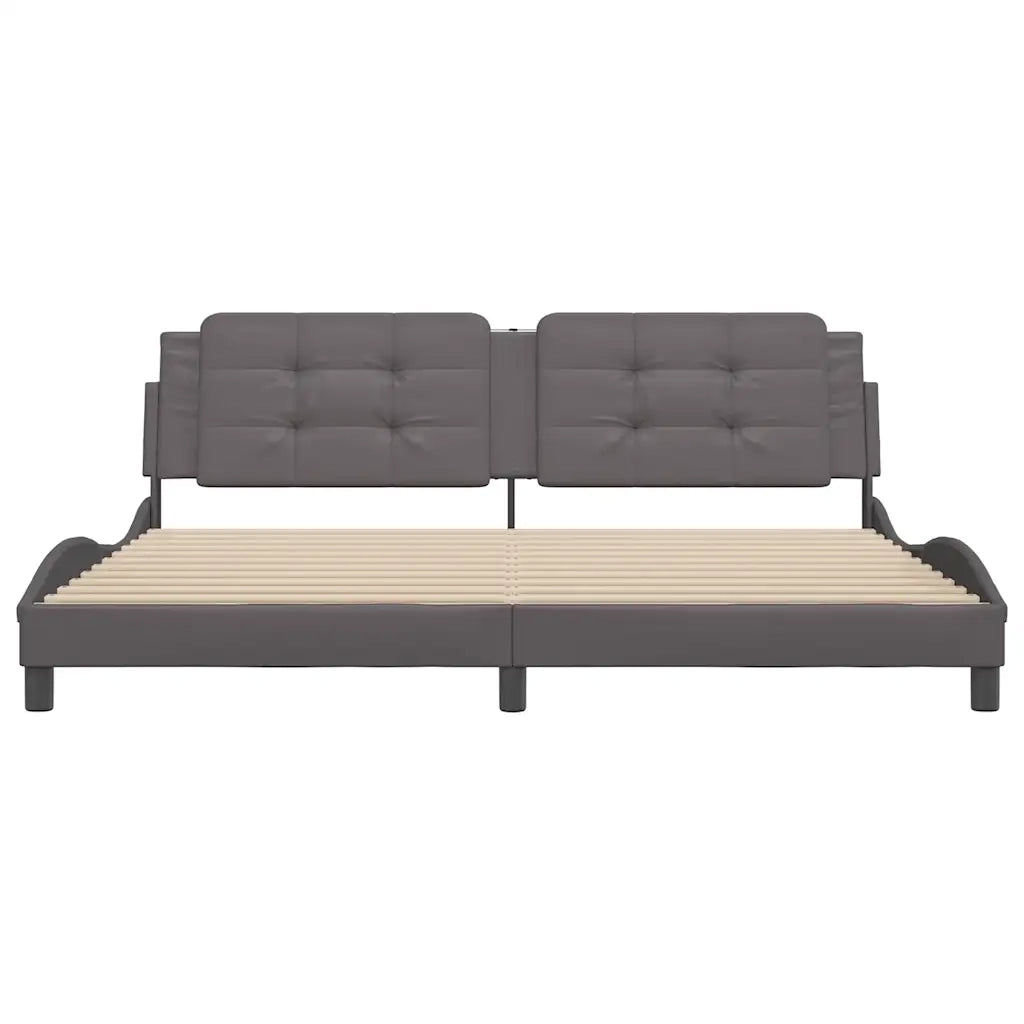 Giroletto senza Materasso Zadar Grigio 200x200 cm in Similpelle 3208208