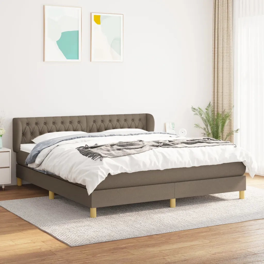 Giroletto a Molle con Materasso Tortora 180x200 cm in Tessuto