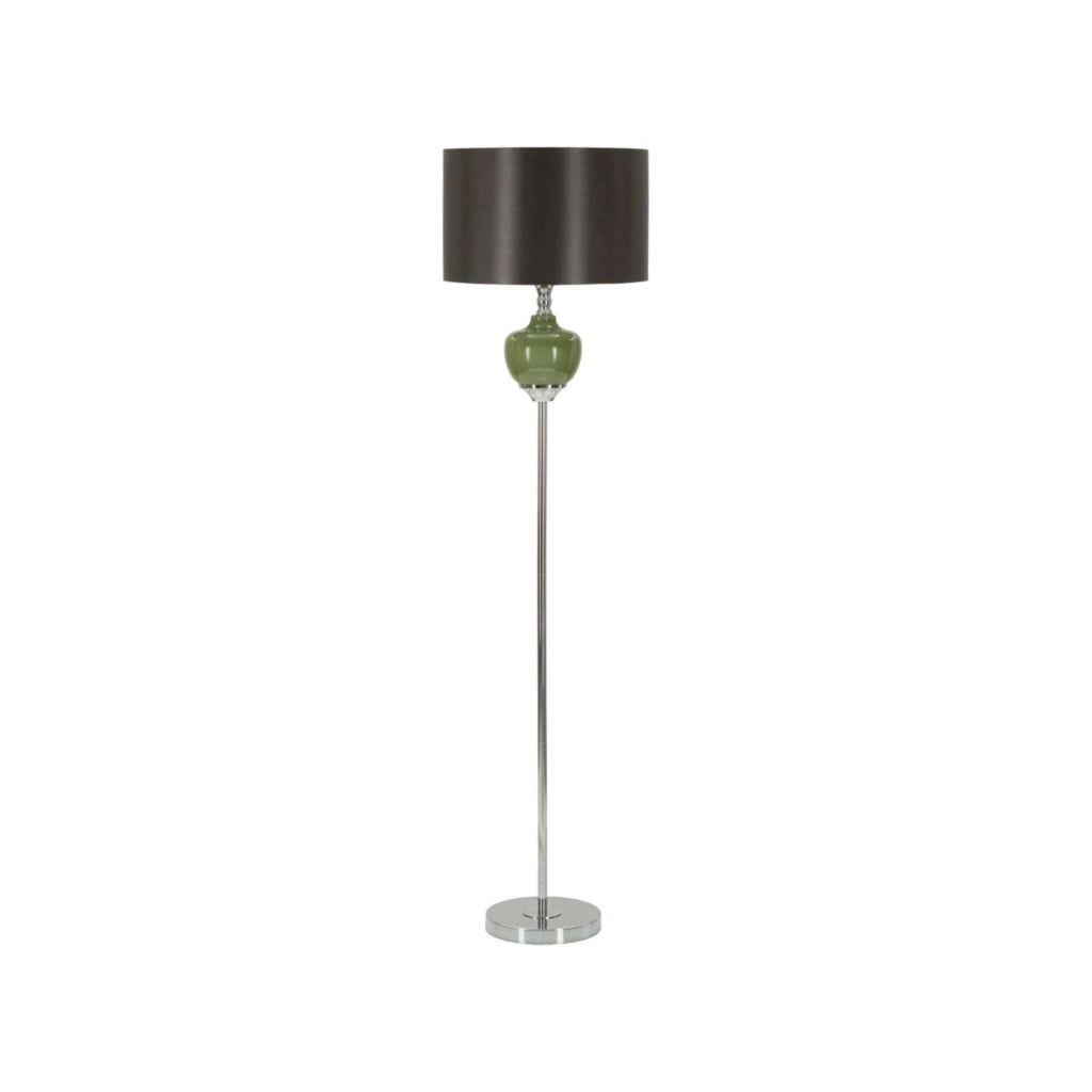 Lampada da terra Stiviere, Luce da terra, Lampada da pavimento, Lampada a stelo, 40x40 h160 cm, Verde e Grigio