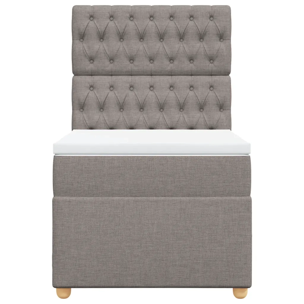 vidaXL Giroletto a Molle con Materasso Tortora 100x200 cm in Tessuto