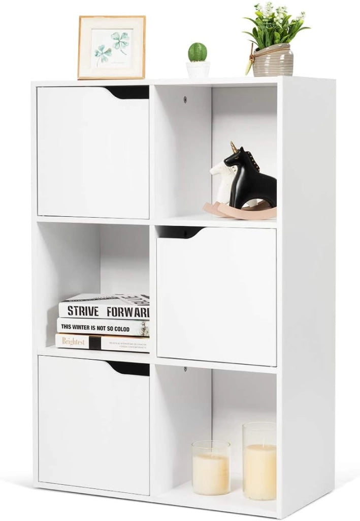 Armadietto Libreria a 3 Livelli con Scomparti, Espositore per Libri e Giocattoli, per Salotto Camera da Letto e Soggiorno 60 x 29 x 90 cm