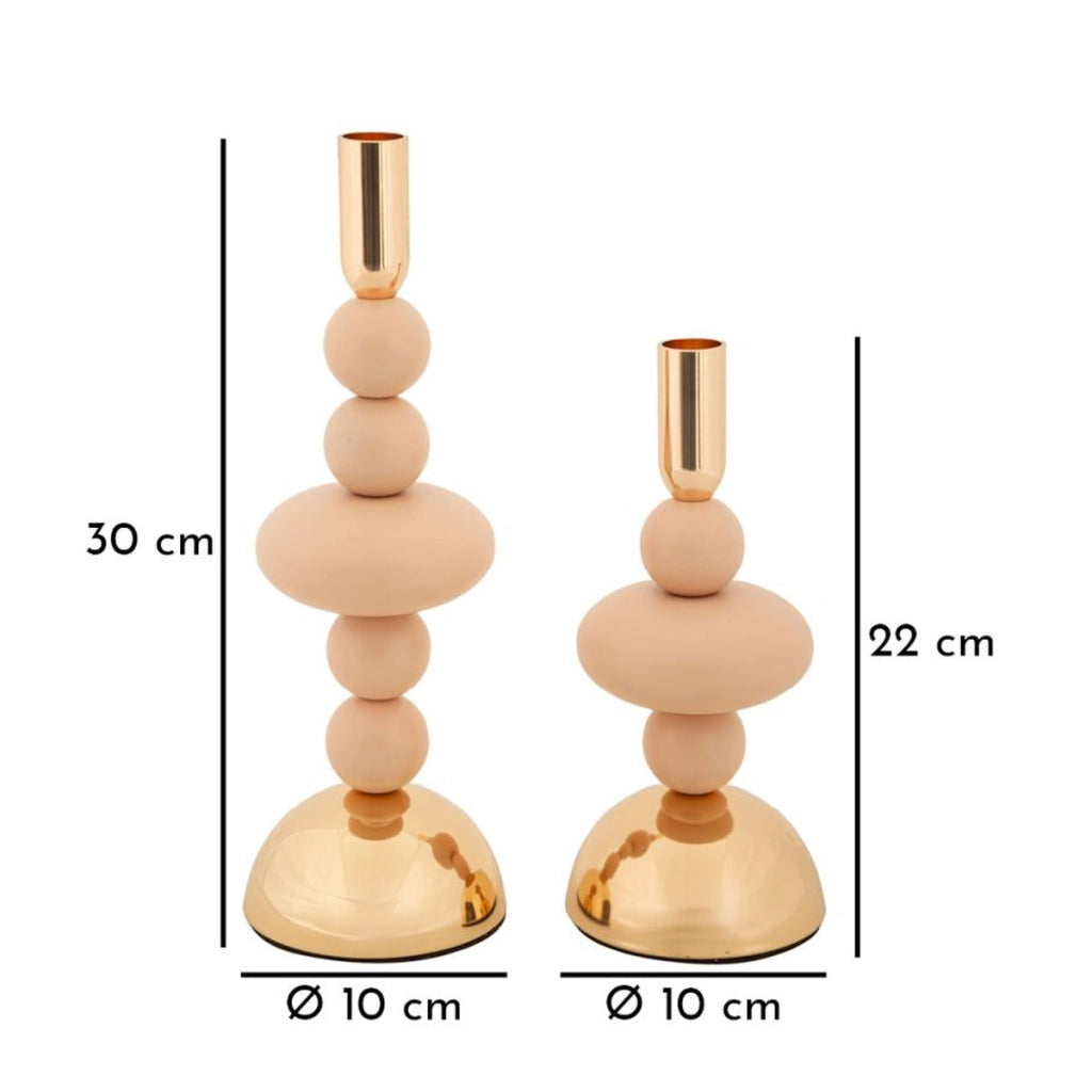 Portacandela VKH926, Oro, Acciaio, 10x10x30 cm
