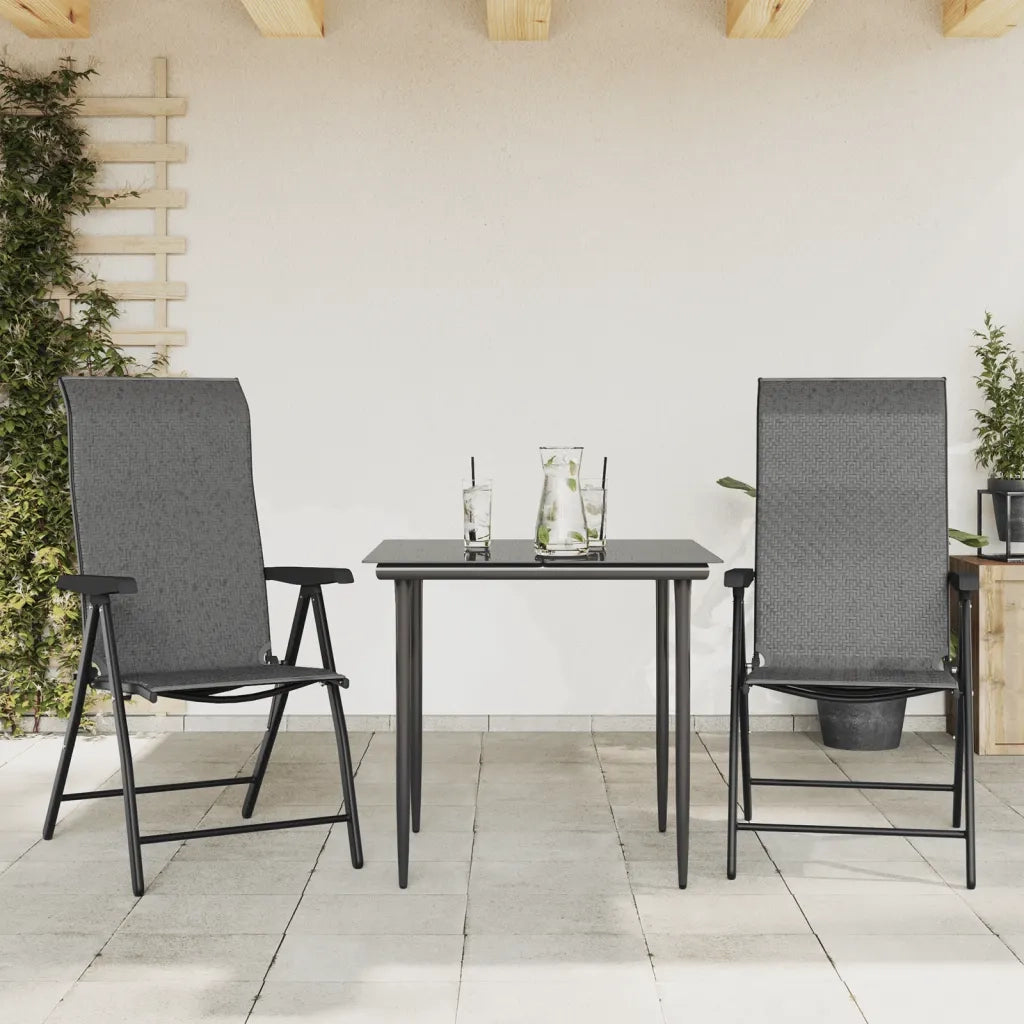 Sedie Pieghevoli da Giardino 2 pz Grigie in Polyrattan 4007140