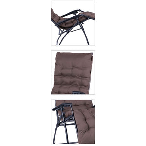 Sedia Poltrona Giardino Con Cuscino Gravita Zero Pieghevole Acciaio Oxford Marrone