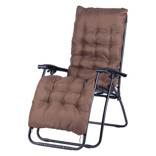 Sedia Poltrona Giardino Con Cuscino Gravita Zero Pieghevole Acciaio Oxford Marrone