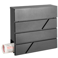 Cassetta Postale Parete Acciaio Buca Lettere Posta Esterno con Chiave Antracite