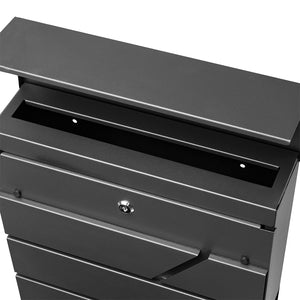 Cassetta Postale Parete Acciaio Buca Lettere Posta Esterno con Chiave Antracite