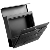 Cassetta Postale Parete Acciaio Buca Lettere Posta Esterno con Chiave Antracite