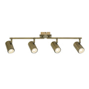 Plafoniera Moderna Meteora Acciaio Ottone 4 Luci Gu10