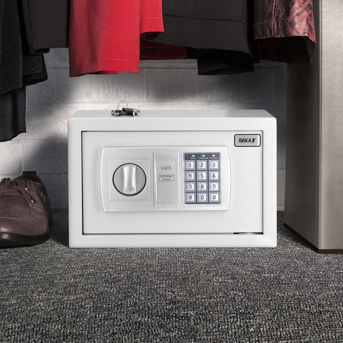 Cassaforte Digitale a Muro Cassetta Sicurezza Elettronica 31x20x20cm Casa Hotel