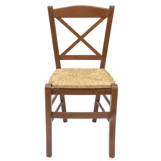 Sedia Venezia Croce Paglia Noce