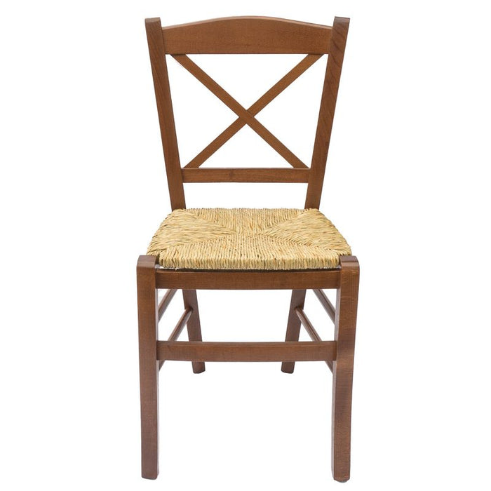 Sedia Venezia Croce Paglia Noce