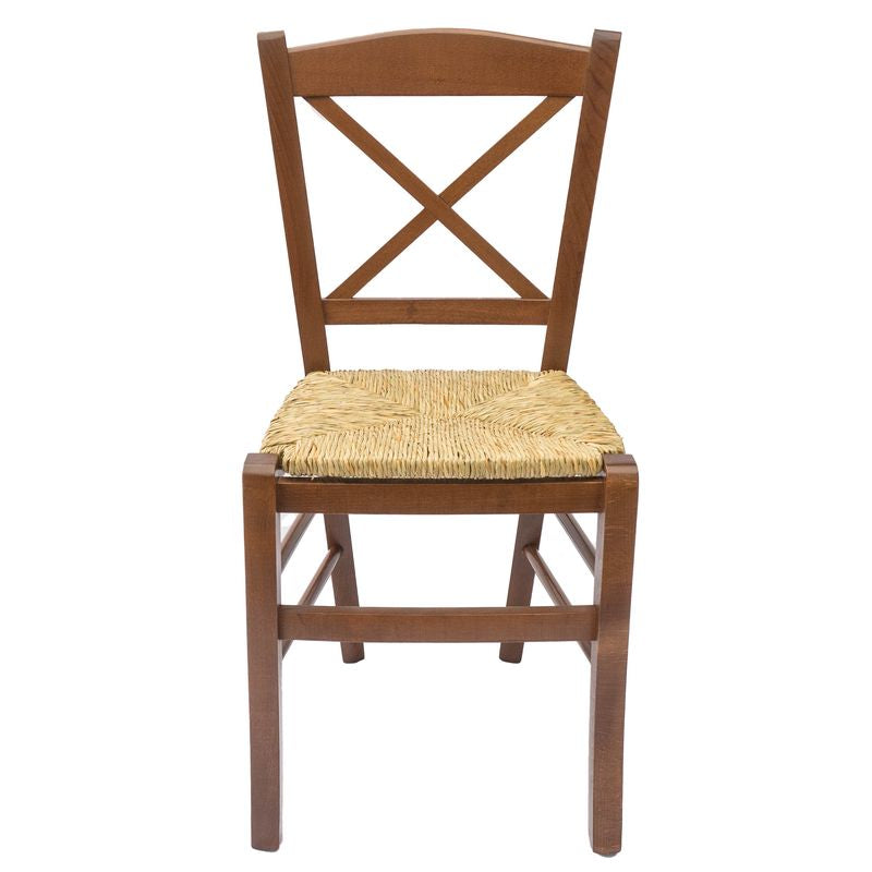 Sedia Venezia Croce Paglia Noce