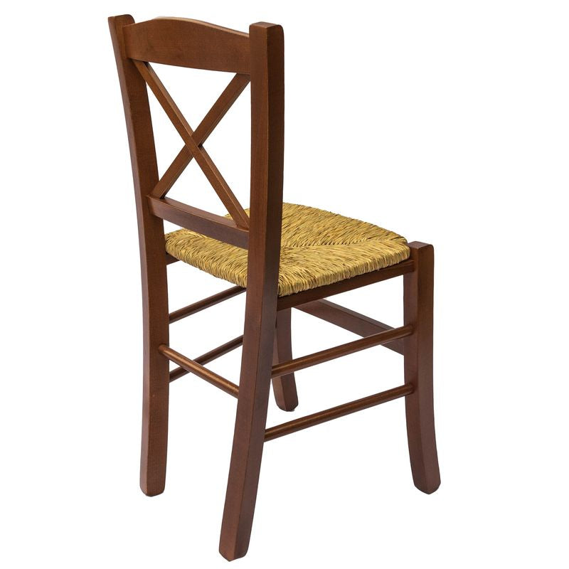 Sedia Venezia Croce Paglia Noce