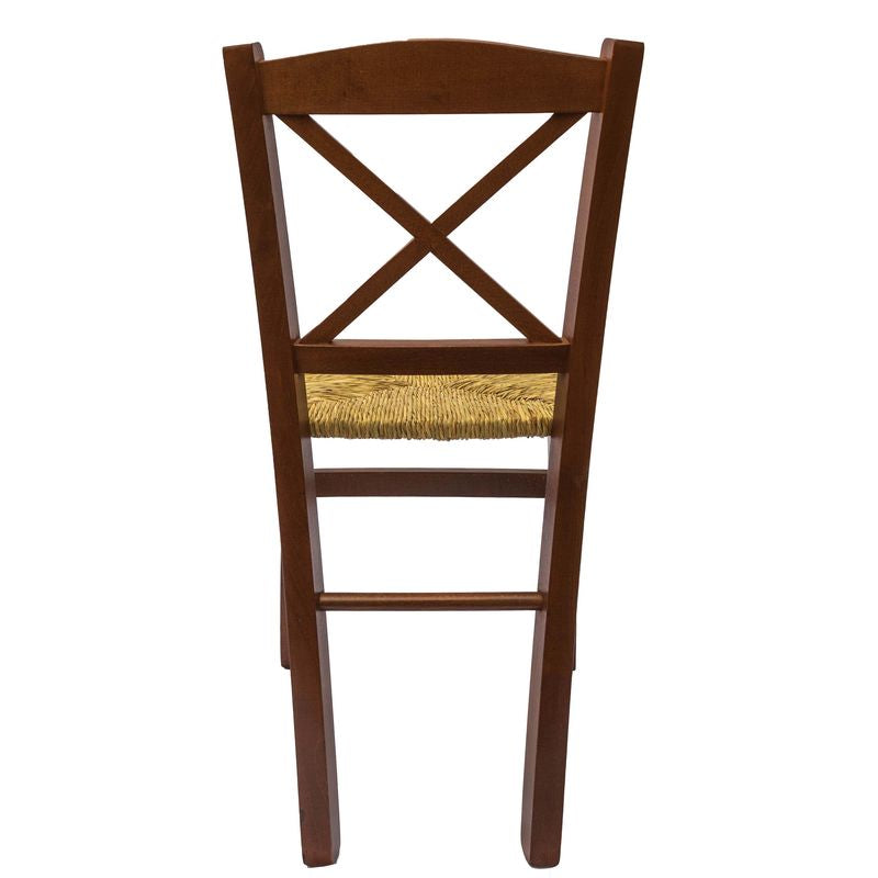 Sedia Venezia Croce Paglia Noce