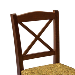 Sedia Venezia Croce Paglia Noce