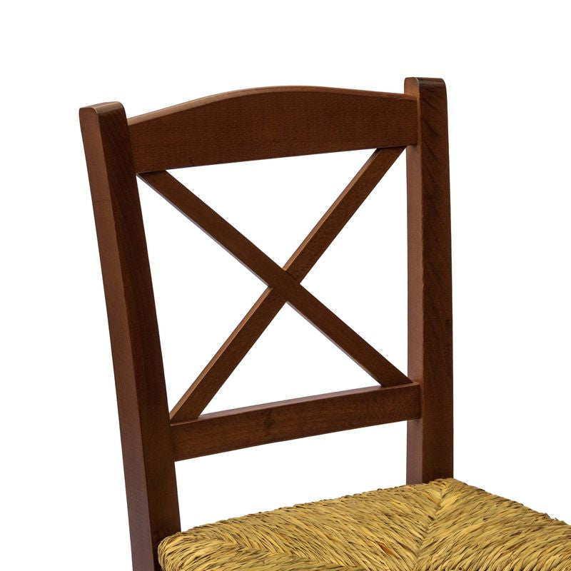 Sedia Venezia Croce Paglia Noce