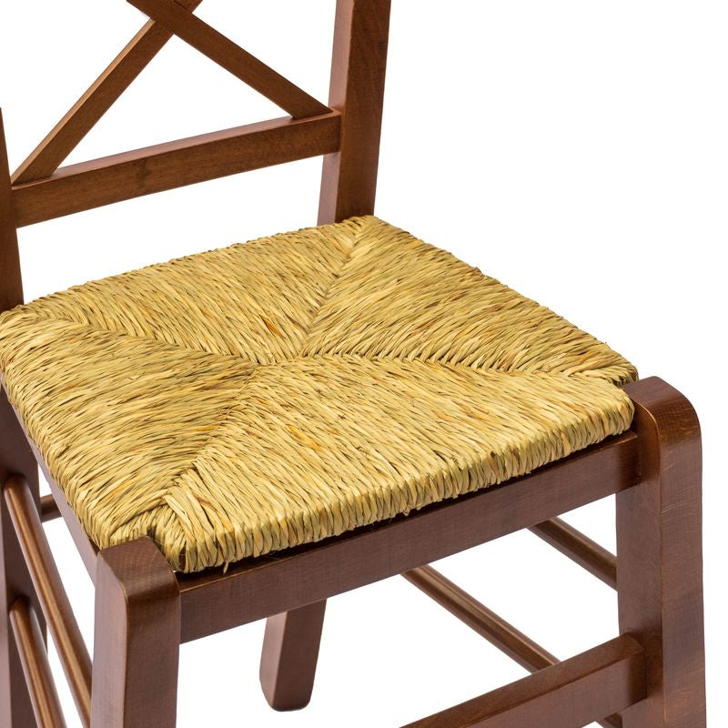 Sedia Venezia Croce Paglia Noce