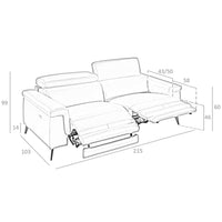 Divano relax 2 posti in pelle visone