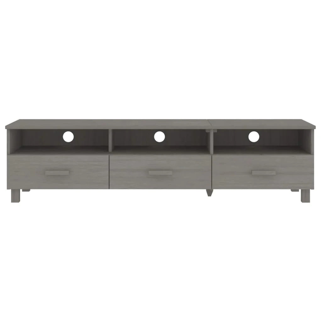 Mobile TV multimediale scaffale TV credenza mobile TV sala da pranzo soggiorno camera da letto HAMAR light 158 x 40 x 40 cm legno di pino massiccio grigio 02_0027632