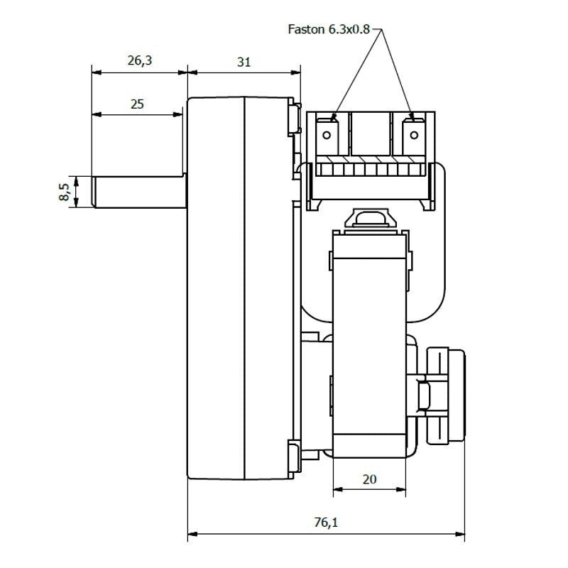 Ricambistufeapellet Motoriduttore per Stufa a Pellet KENTA K9173007 1rpm Albero da 9,5mm Motore per carico Pellet