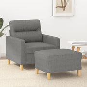 Poltrona con Poggiapiedi Grigio Scuro 60 cm in Tessuto 3153414