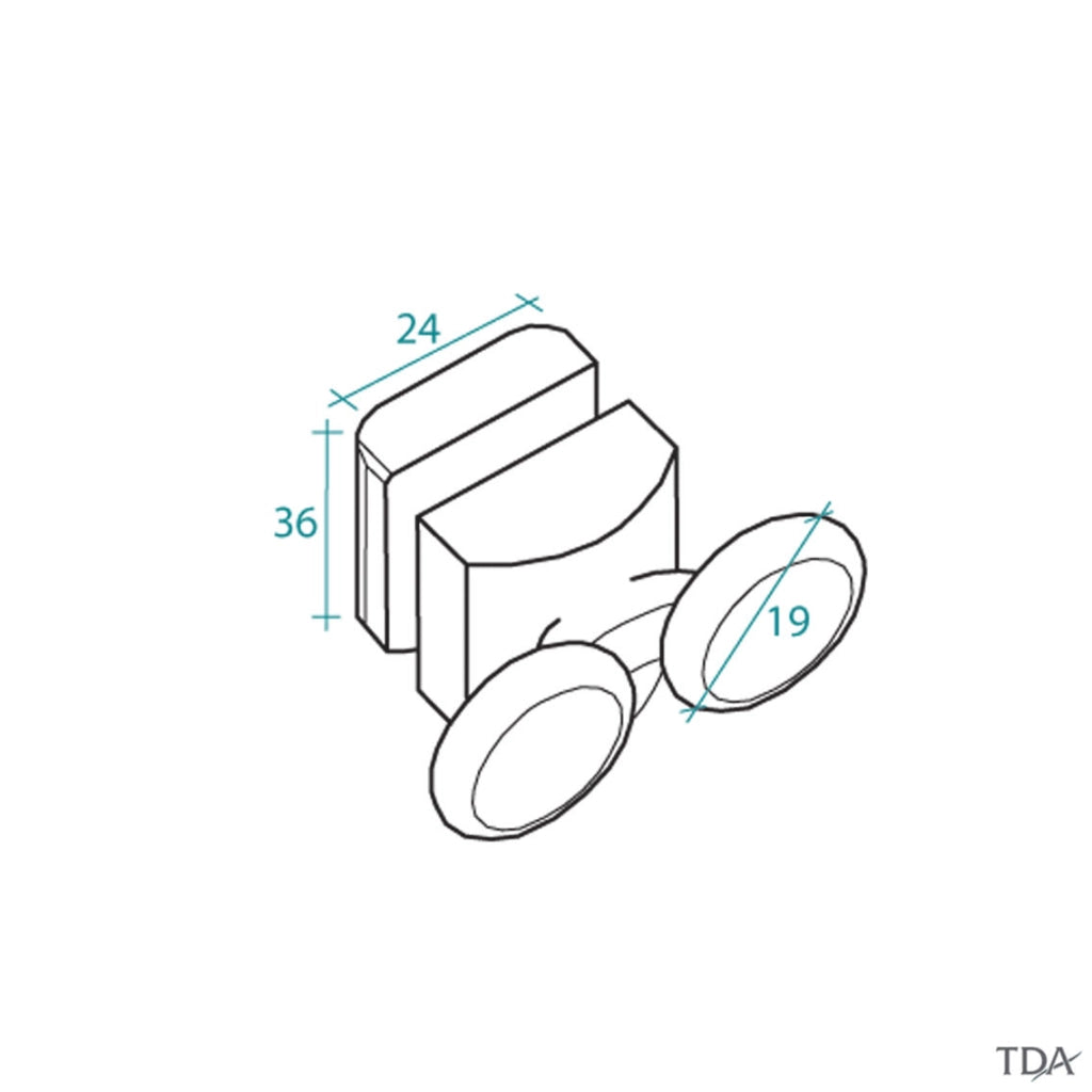 R500/09 Ricambio Carrelli Box Doccia TDA serie DINO  kit 4 pz