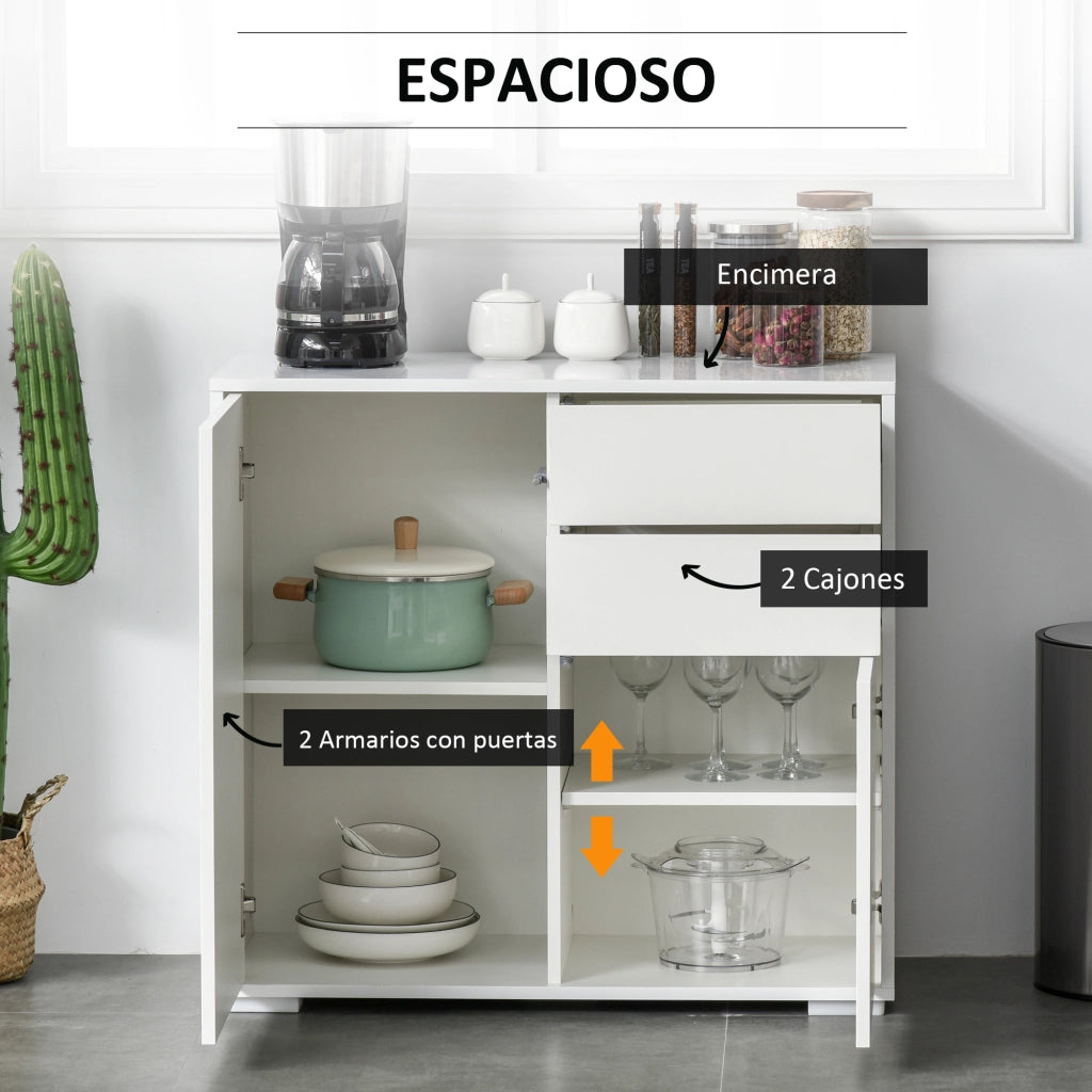 Armadio con ante e cassetti ¨C zephmum ¨C Bianco 79x36x74 cm