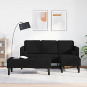 Set di divani 2 pezzi con cuscini in tessuto nero