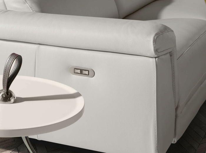 Divano relax a 2 posti in pelle grigia