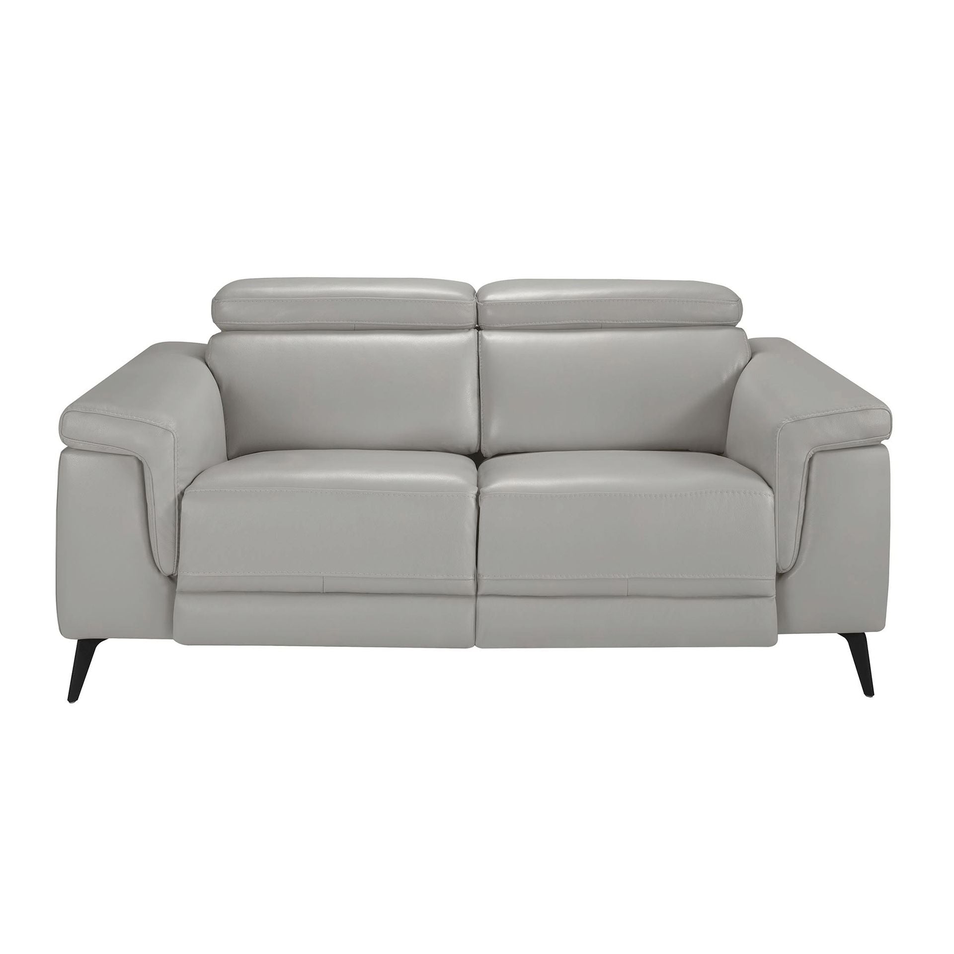 Divano relax a 2 posti in pelle grigia