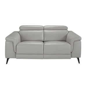 Divano relax a 2 posti in pelle grigia