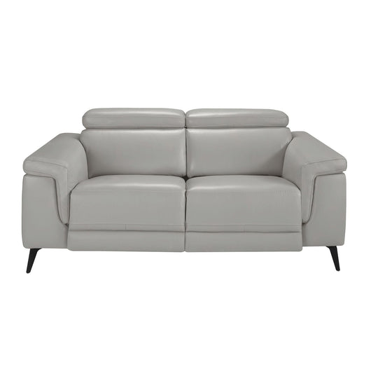 Divano relax a 2 posti in pelle grigia