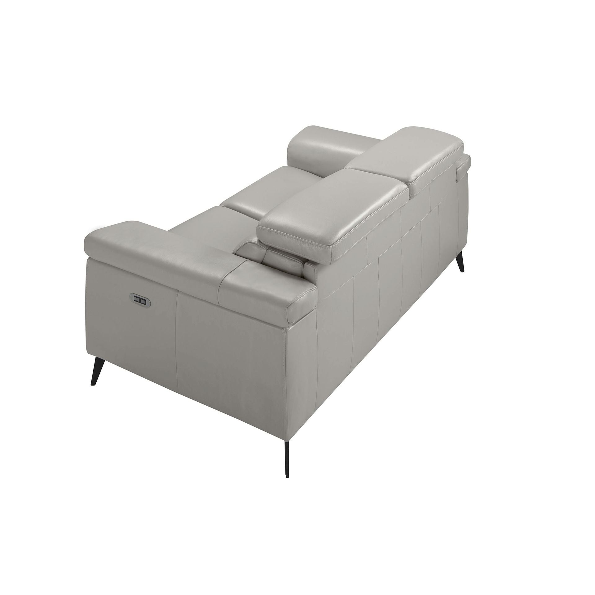 Divano relax a 2 posti in pelle grigia