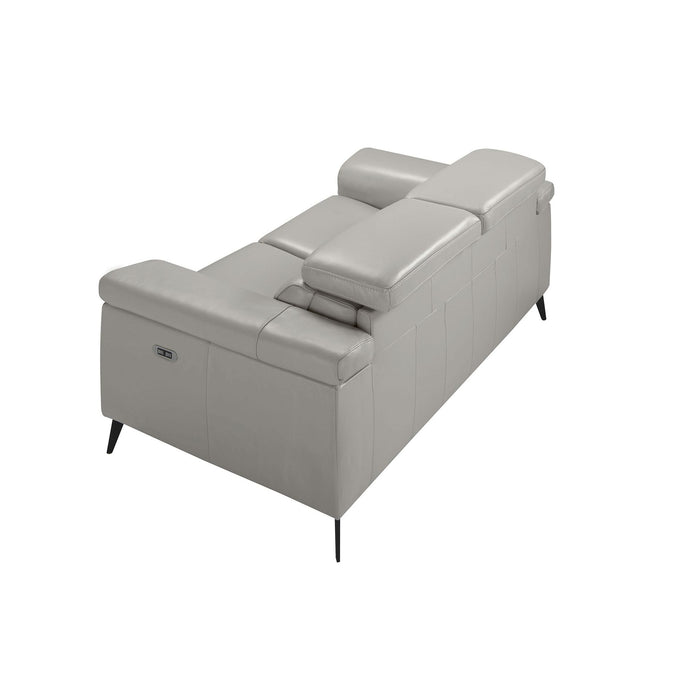 Divano relax a 2 posti in pelle grigia