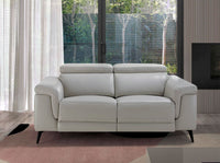 Divano relax a 2 posti in pelle grigia