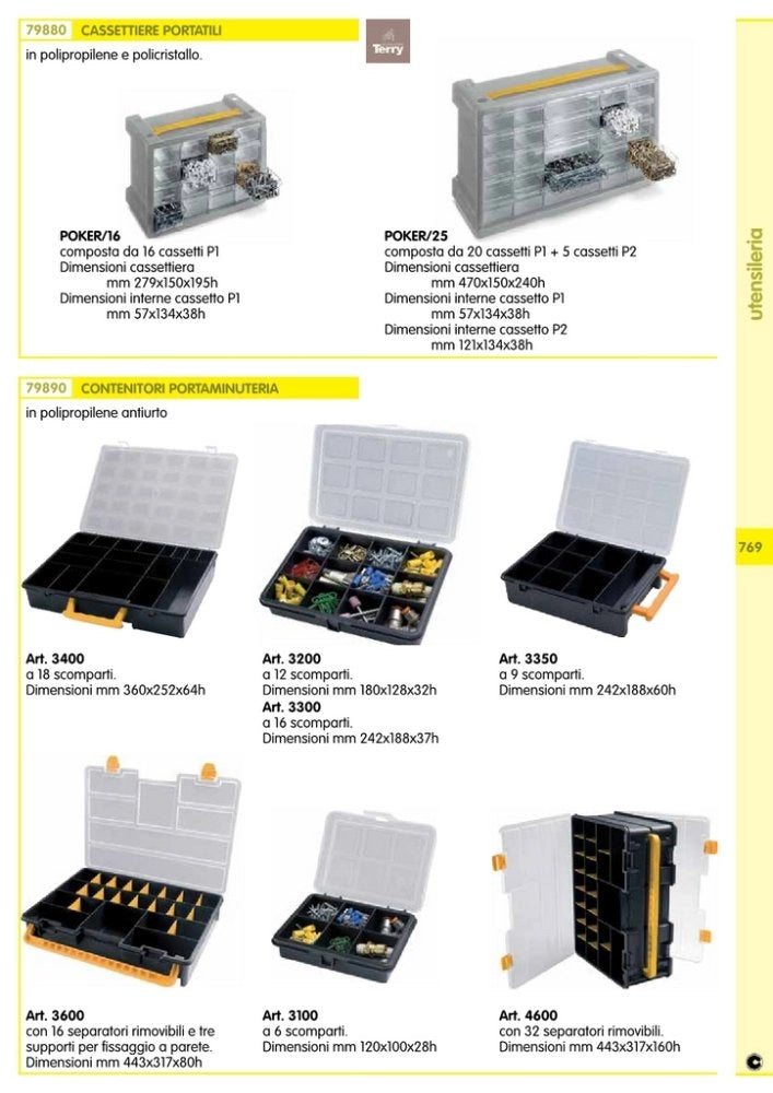 1pz cassettiera terry "poker 25" a 25 scomparti cod:ferx.9803